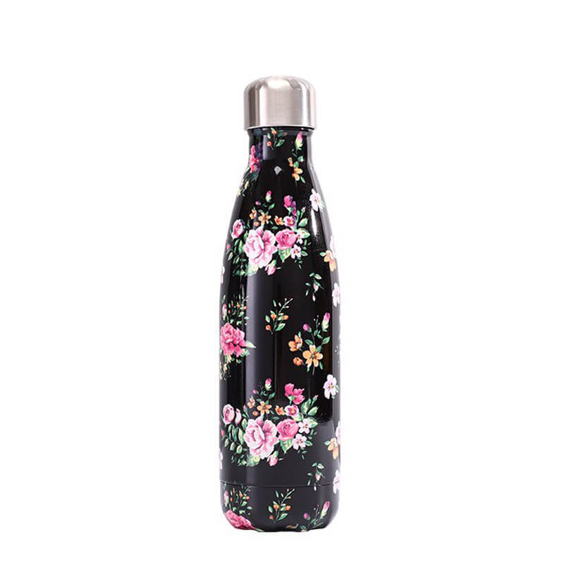hilloo-fleurs-roses-bouteille-inox-isotherme-500-ml-sans-bpa image 1