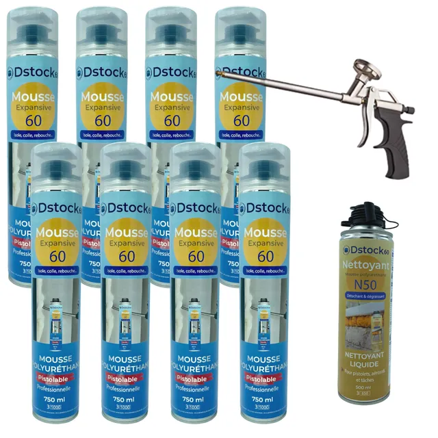 dstock60-mousse-expansive-pistolable-750-ml-kit-8-nettoyant-pistolet image 1