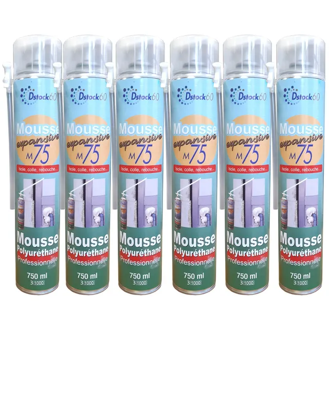 dstock60-mousse-expansive-manuelle-750-ml-polyur-thane-lot-de-6-isole image 1