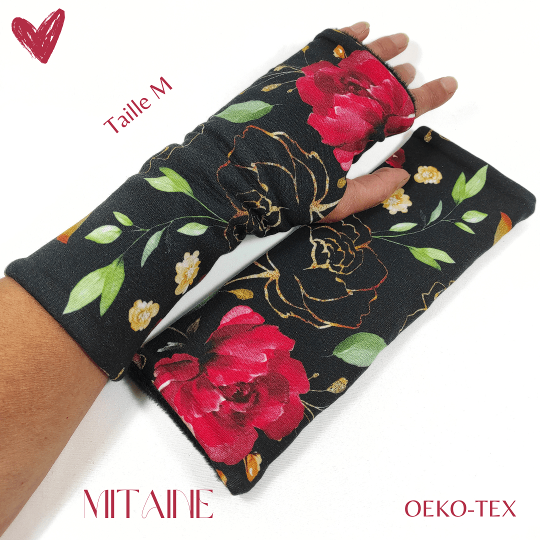 au-bonheur-de-petite-fleur-mitaines-femme-polaire-noires-coton-oeko-tex image 3