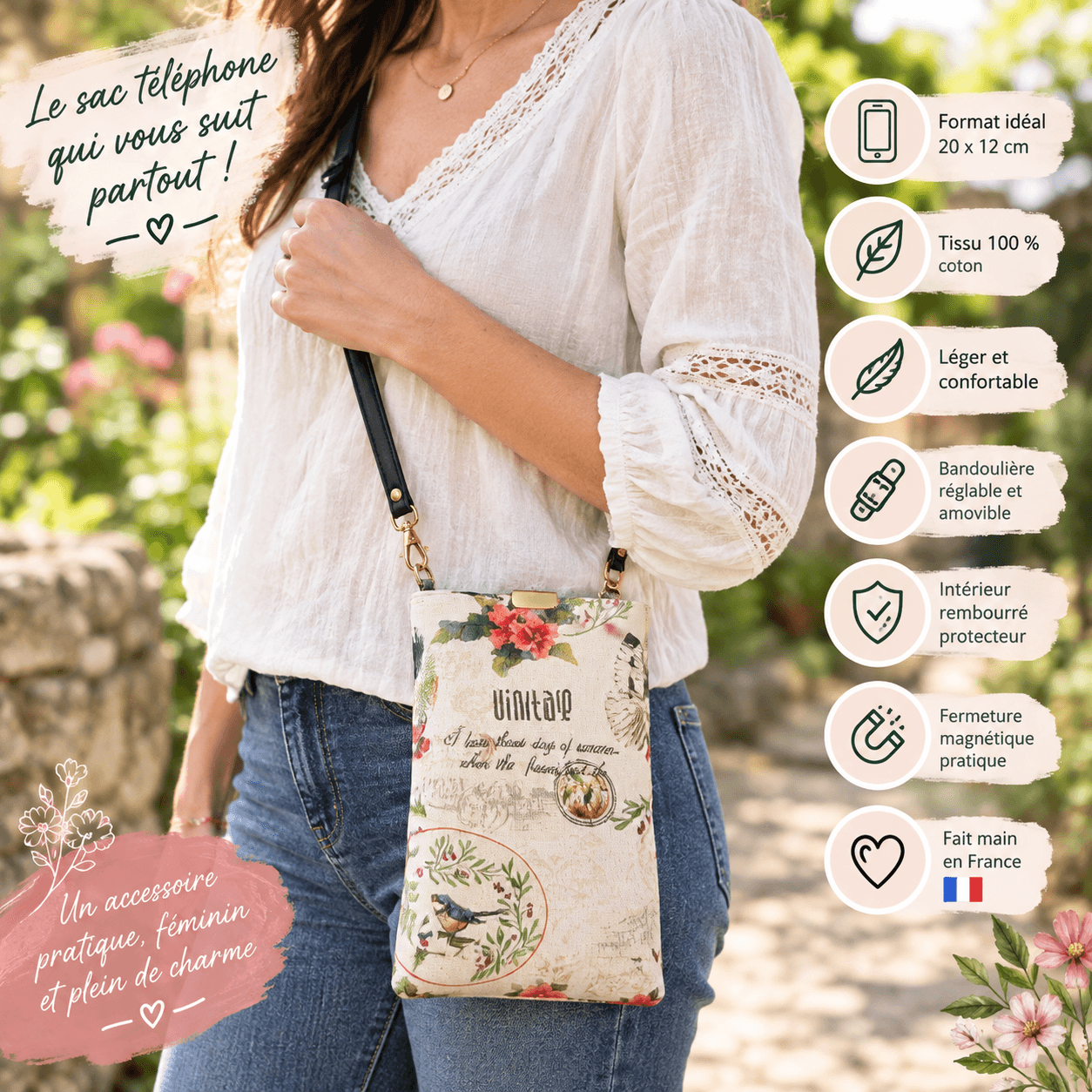 au-bonheur-de-petite-fleur-sac-t-l-phone-femme-artisanal-20x12-cm image 2