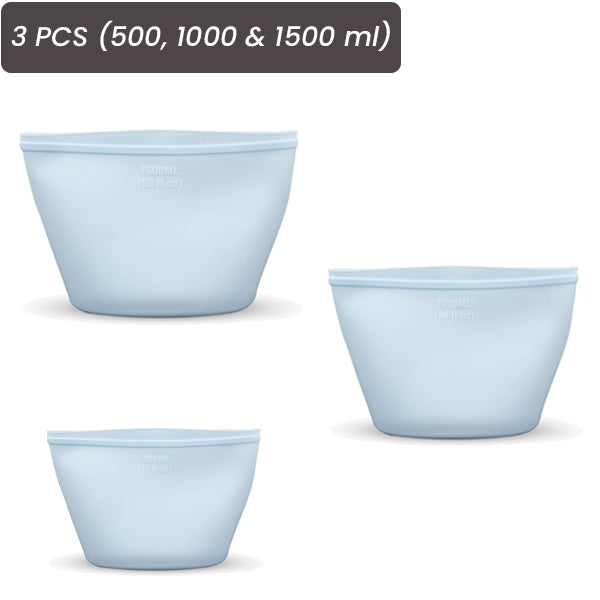 hilloo-sac-silicone-lavable-lot-3-bleu-500-1500ml image 1