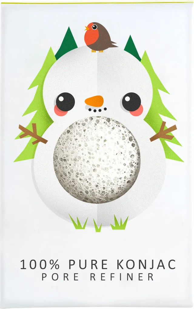 konjac-sponge-company-mini-pore-refiner-ponge-visage-bonhomme-neige image 1