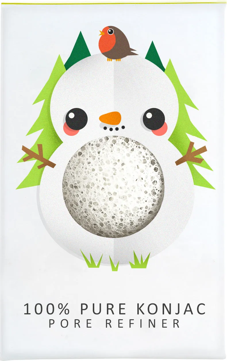 konjac-sponge-company-mini-pore-refiner-ponge-visage-bonhomme-neige image 1