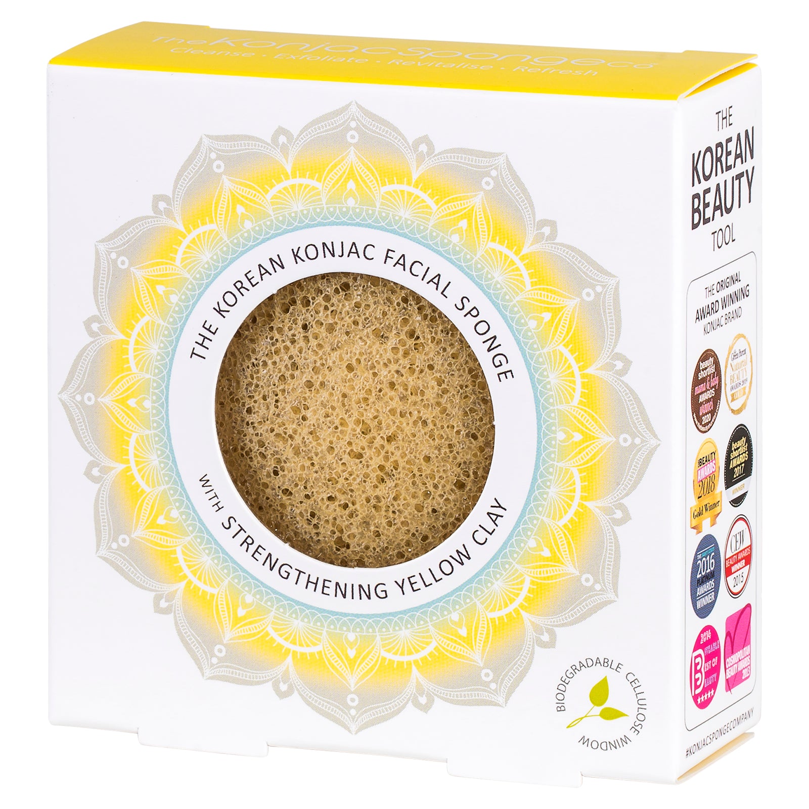 konjac-sponge-company-mandala-yellow-clay-ponge-visage image 2