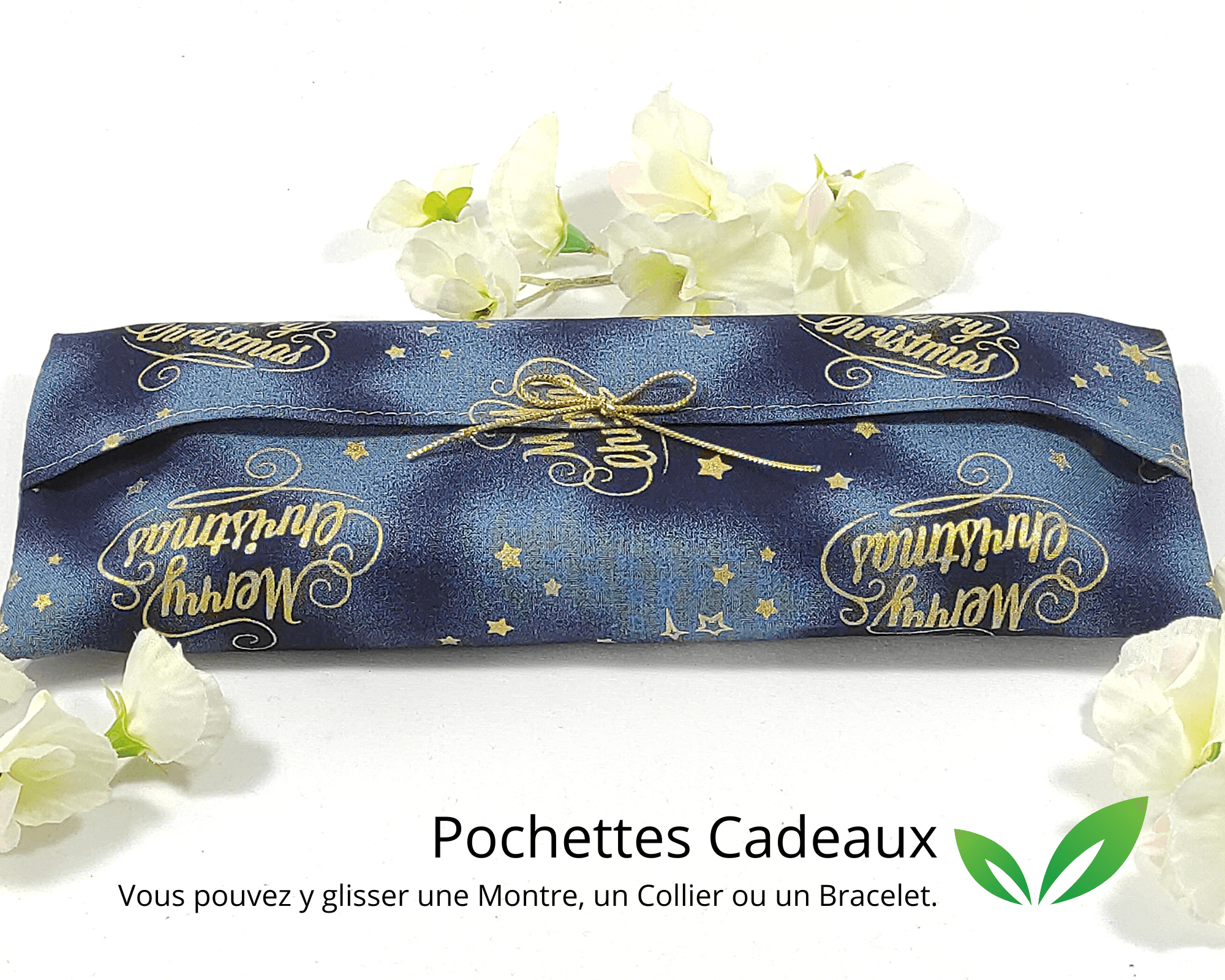 au-bonheur-de-petite-fleur-pochette-cadeau-no-l-bleue-merry-christmas-25x9-cm image 2