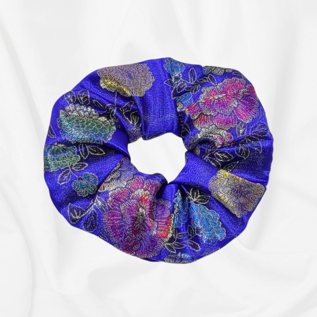 au-bonheur-de-petite-fleur-grand-chouchou-cheveux-coton-bleu-fleuri image 4