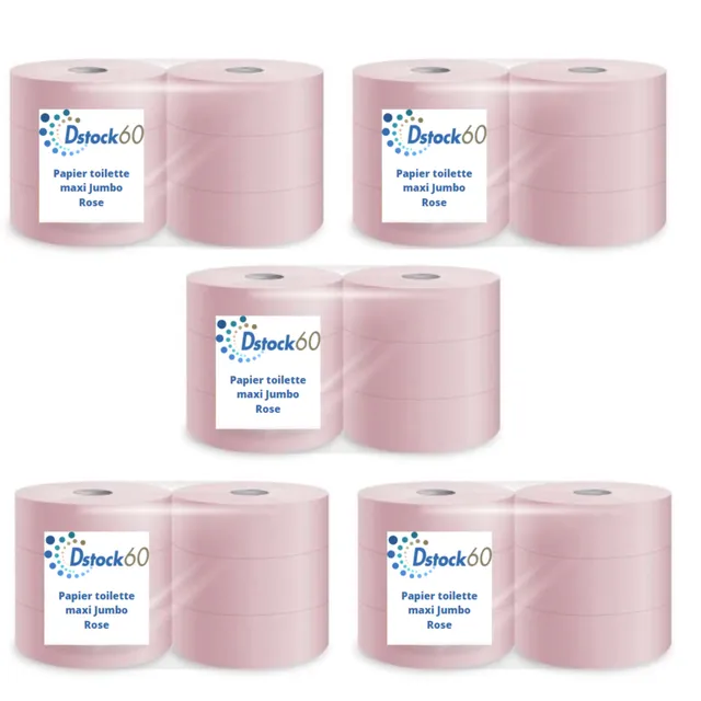 dstock60-papier-toilette-rose-maxi-jumbo-1-pli-lot-30-extra-long image 1
