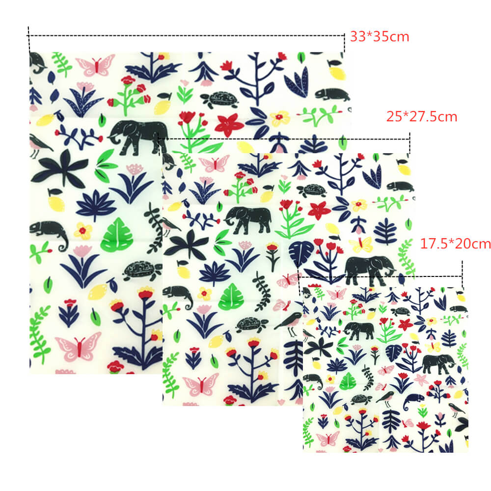 hilloo-emballages-cire-d-abeille-animaux-sauvages-bee-wrap-x3-lavable image 2