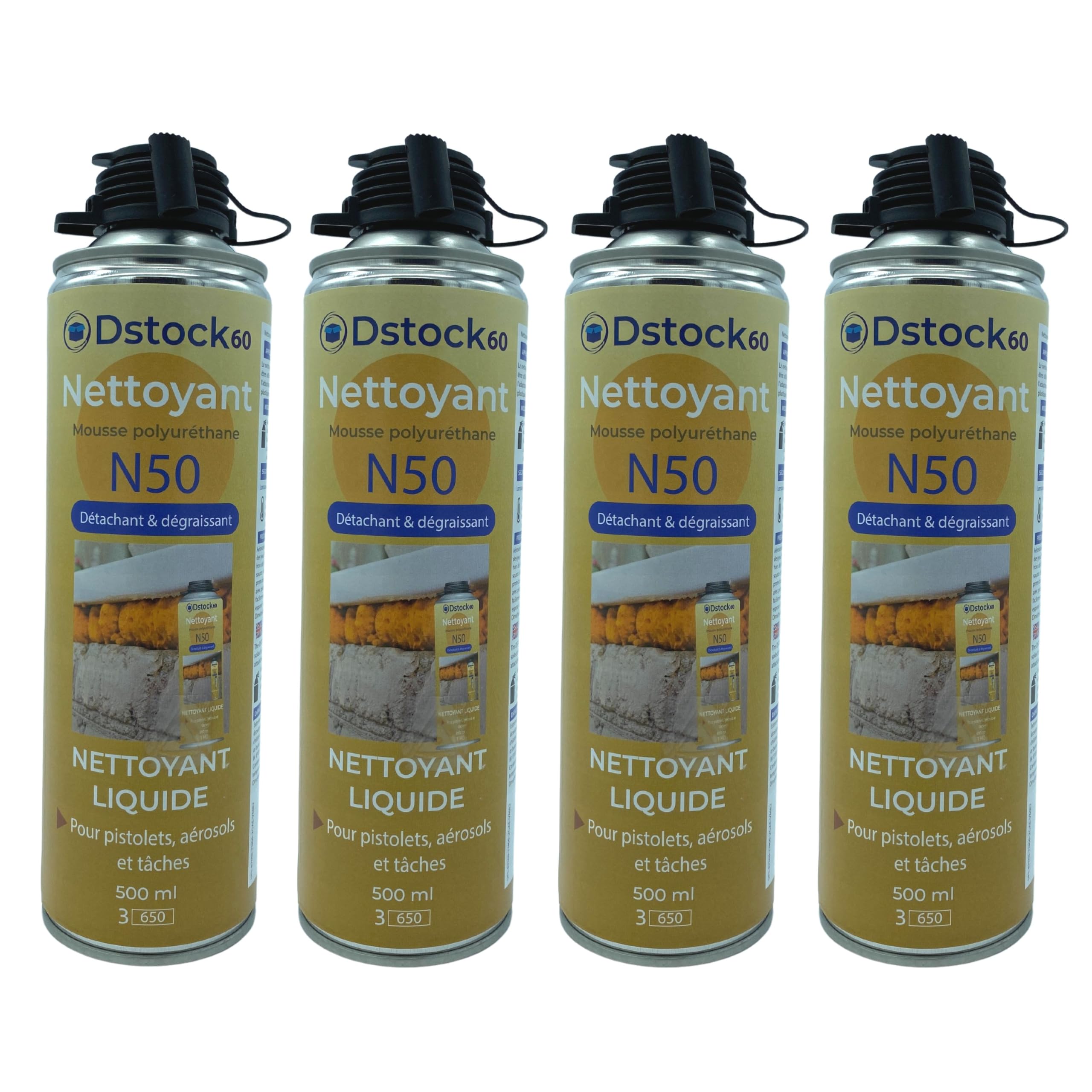 dstock60-nettoyant-mousse-expansive-4x500ml-pistolet-aerosol image 1