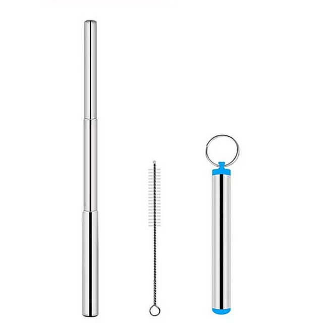 hilloo-pailles-inox-porte-cl-t-lescopique-bleue-avec-tui image 1