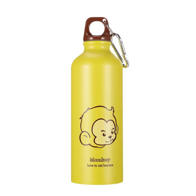 hilloo-singe-gourde-inox-500-ml-jaune-enfant image 1
