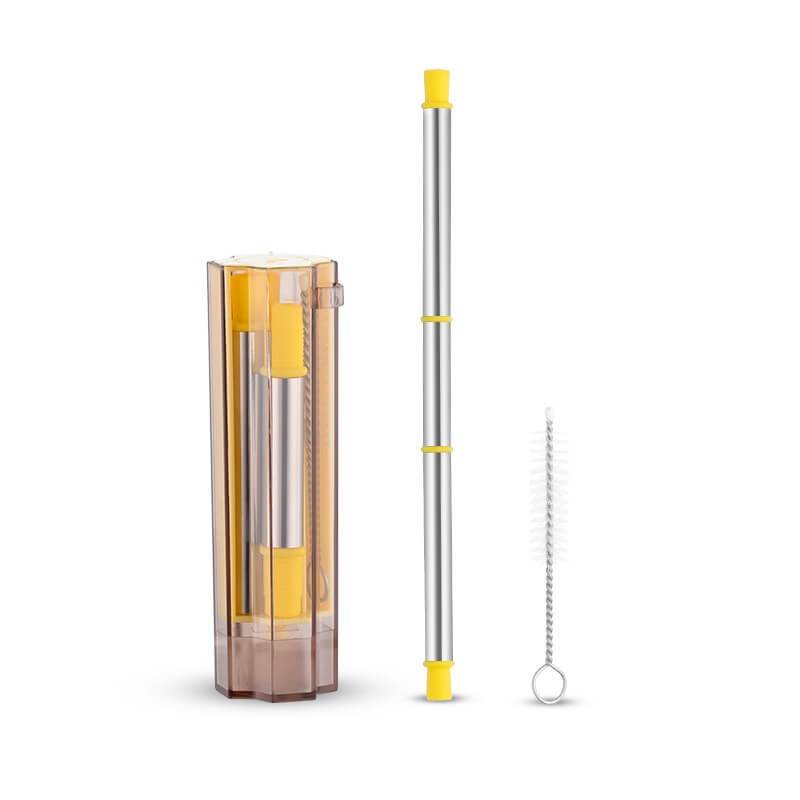 hilloo-paille-inox-boisson-chaude-bleue-21-cm-tui image 3