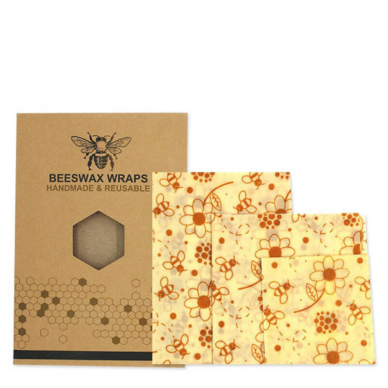 hilloo-emballages-cire-d-abeille-abeille-et-fleur-film-alimentaire-lot-3 image 1