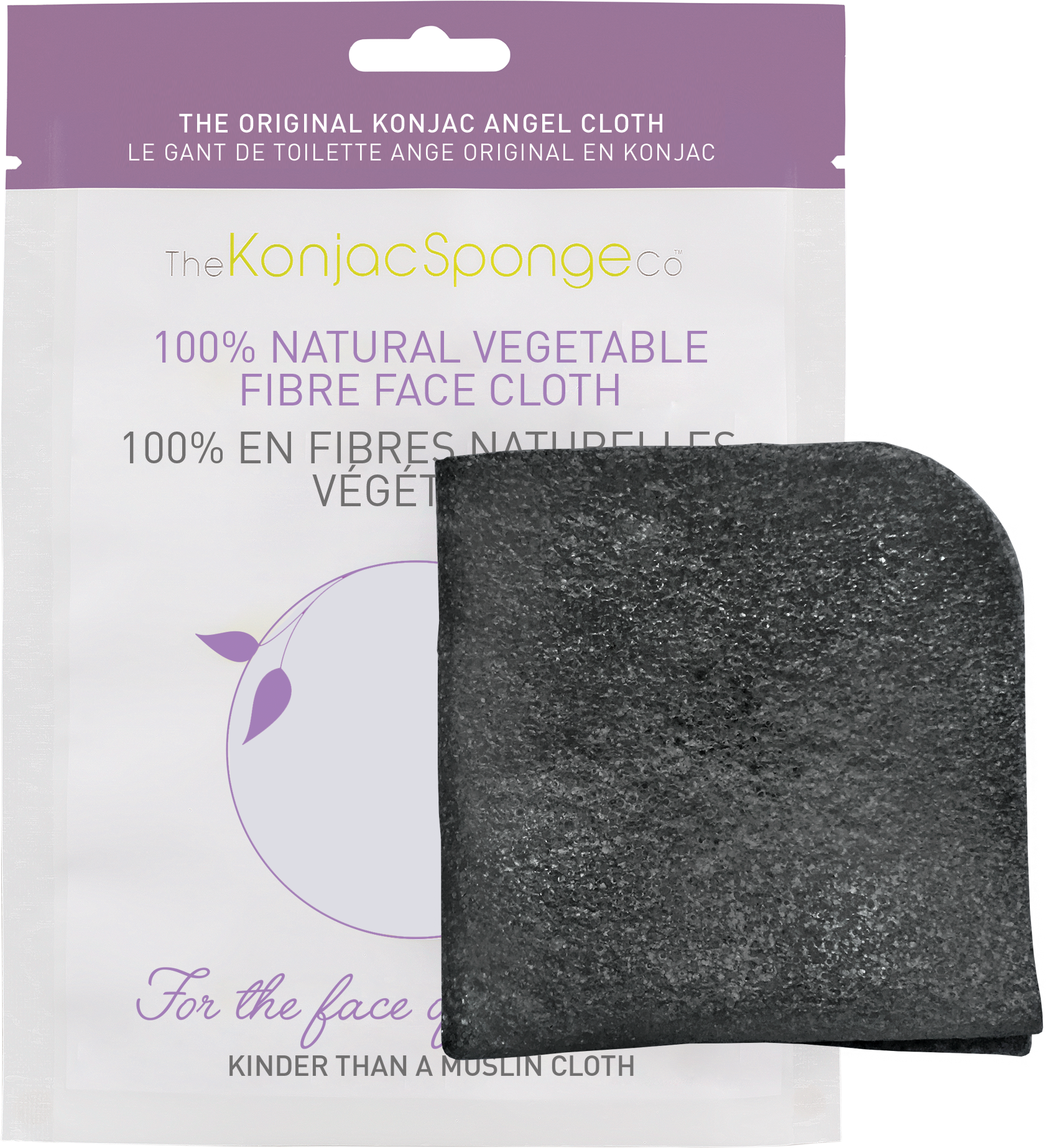 konjac-sponge-angel-cloth-charbon-bambou-lingette-visage image 1