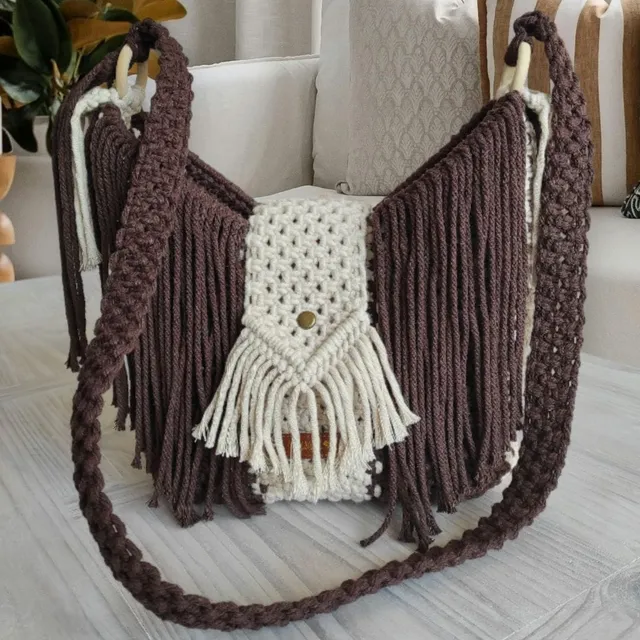 au-bonheur-de-petite-fleur-sac-macram-bandouli-re-marron-cru-franges image 1