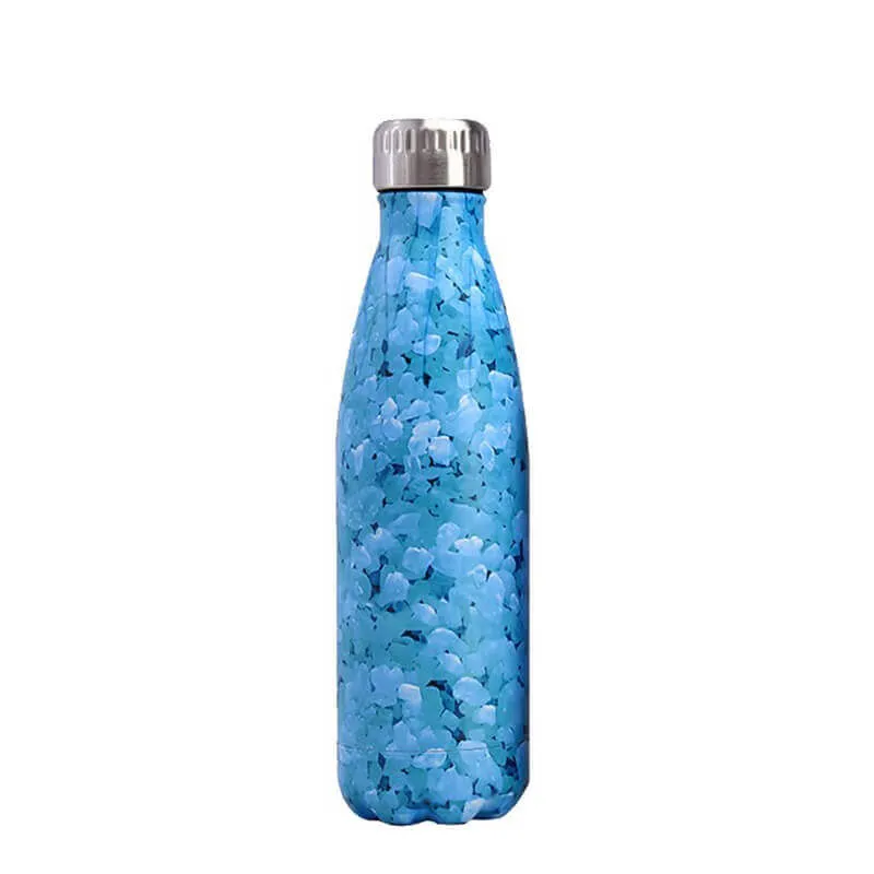 hilloo-bouteilles-inox-gourde-isotherme-500-ml-bleue image 1