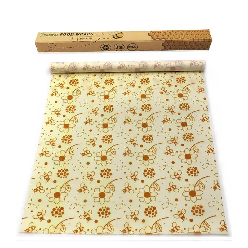 hilloo-emballages-cire-d-abeille-bee-wrap-abeille-fleur-d-couper image 1
