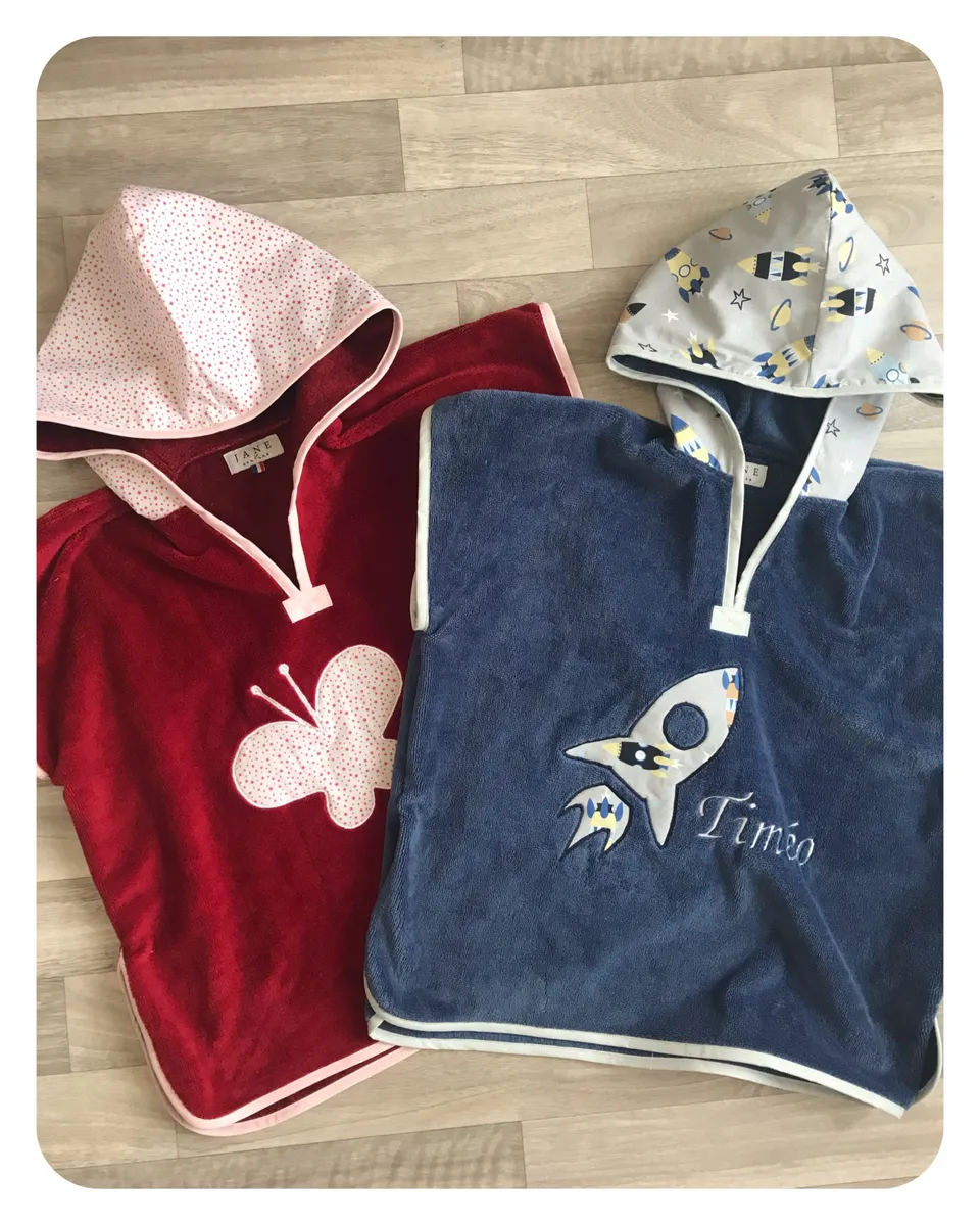 jane-couture-linge-de-bain-poncho-enfant-bambou-capuche image 1