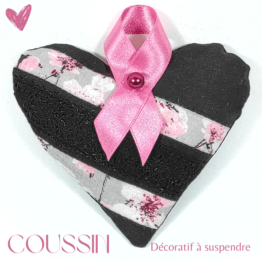 au-bonheur-de-petite-fleur-c-ur-noir-rose-coussin-d-co-coton-11cm image 3