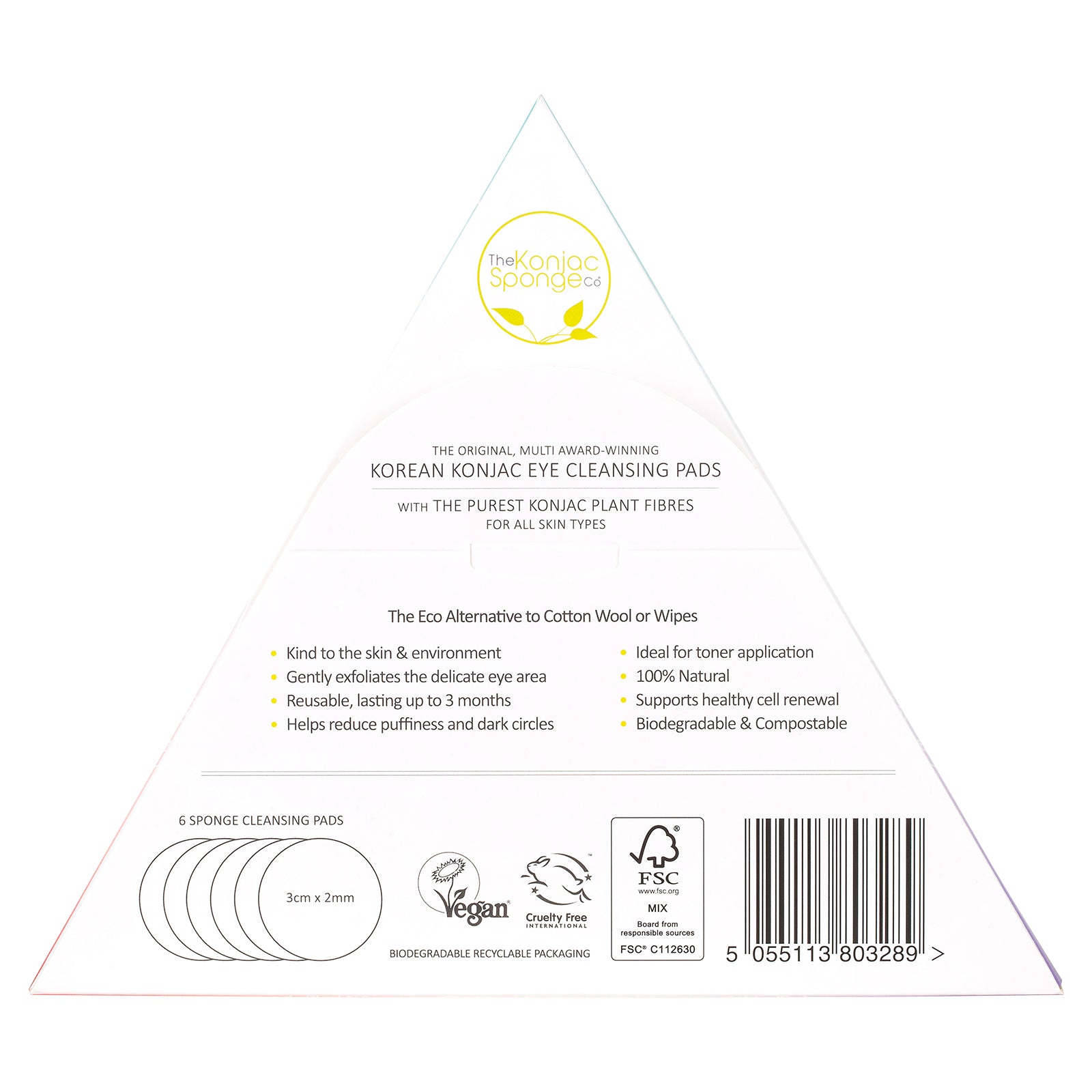 konjac-sponge-company-konjac-facial-sponges-disques-yeux-konjac-pur-x6 image 3