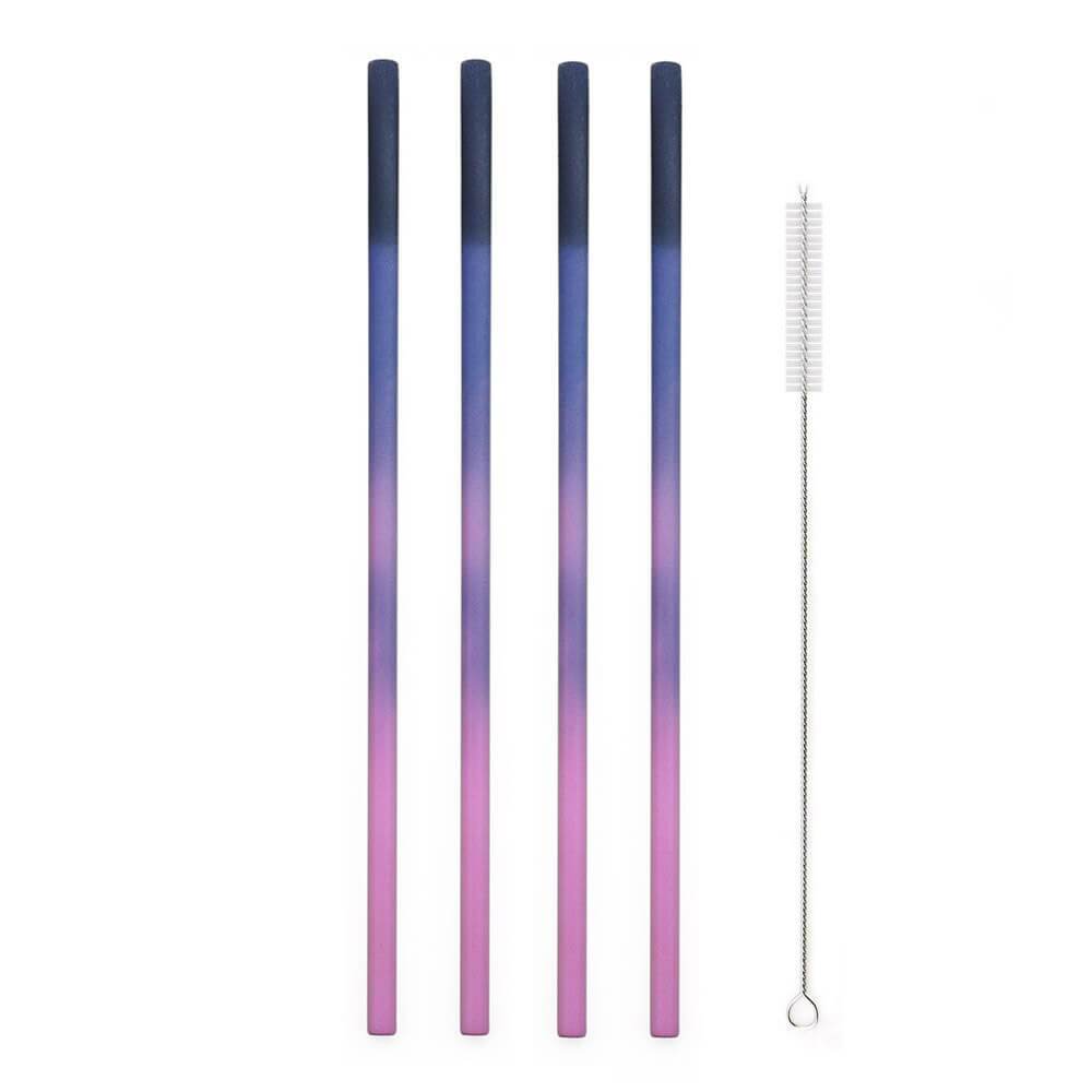 hilloo-pailles-inox-paille-inox-color-e-thermosensible-droite-4-pcs image 1