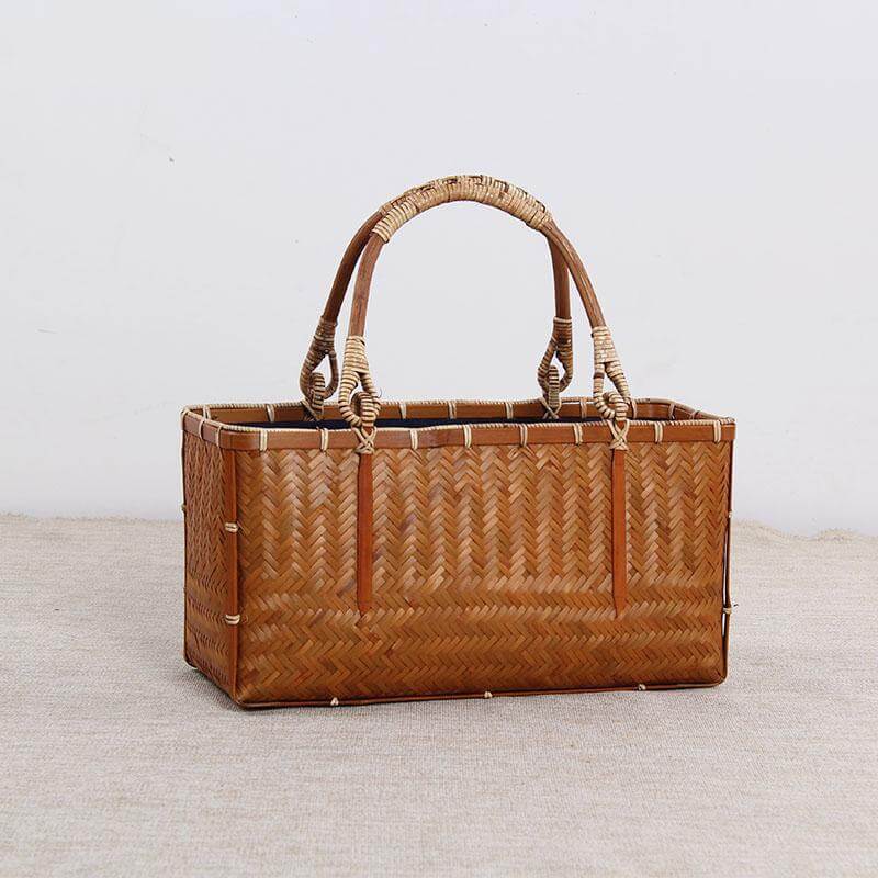 hilloo-sac-bambou-asiatique-tress-main-vintage-31-cm image 2