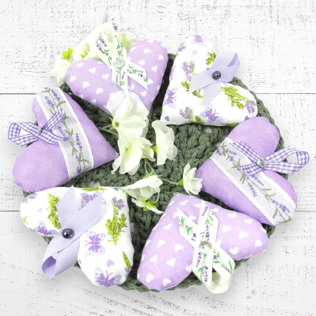 au-bonheur-de-petite-fleur-coussin-c-ur-lavande-violet-coton-fait-main image 1