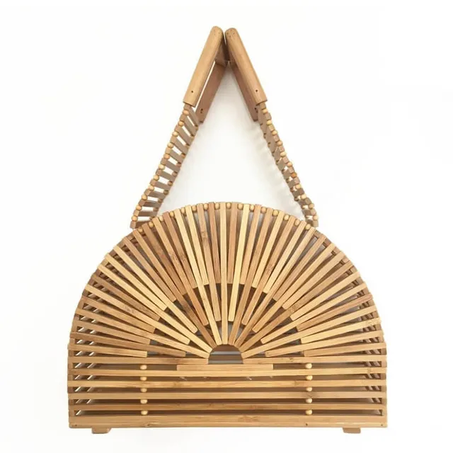 hilloo-sac-bambou-demi-cercle-large-port-main-naturel image 1
