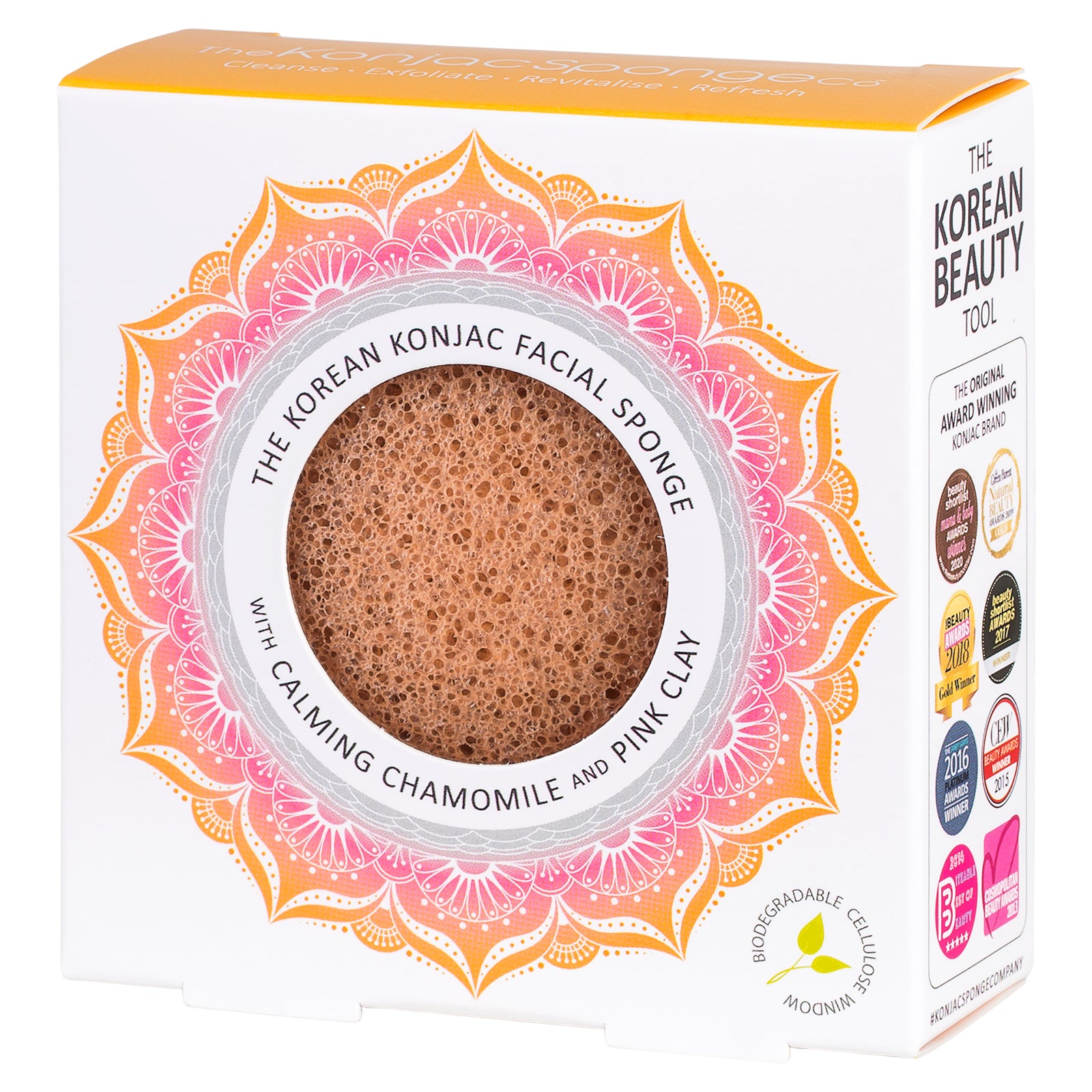konjac-sponge-company-mandala-ponge-visage-camomille-argile-rose image 2