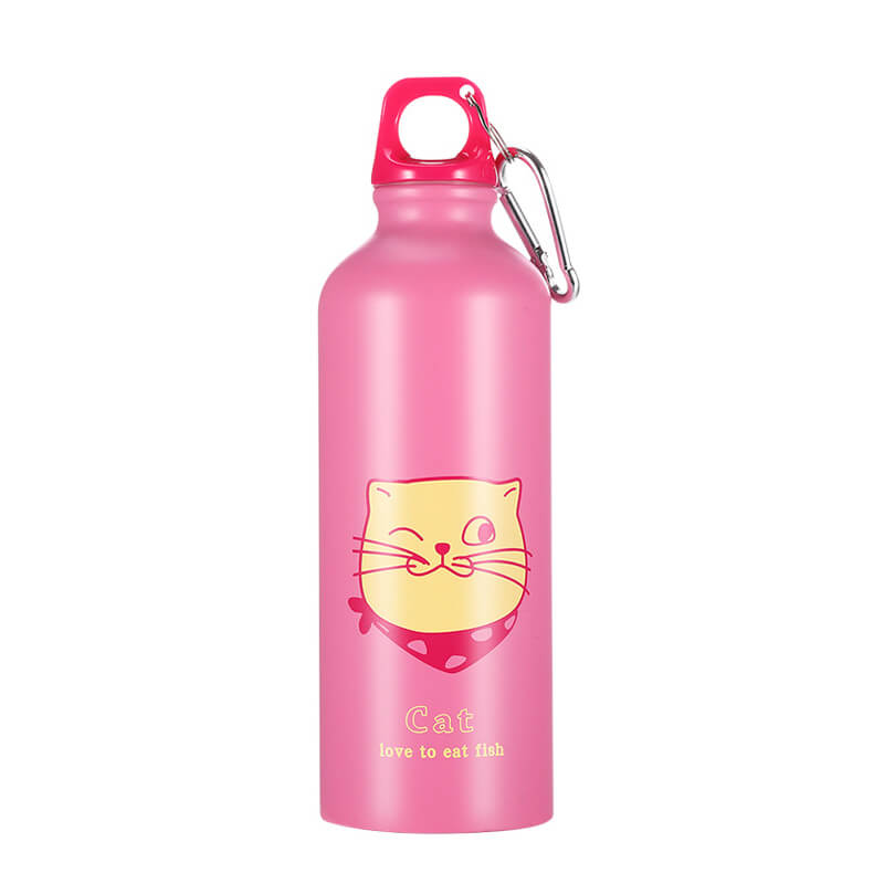 hilloo-gourde-inox-chat-500-ml-rose-enfant image 1