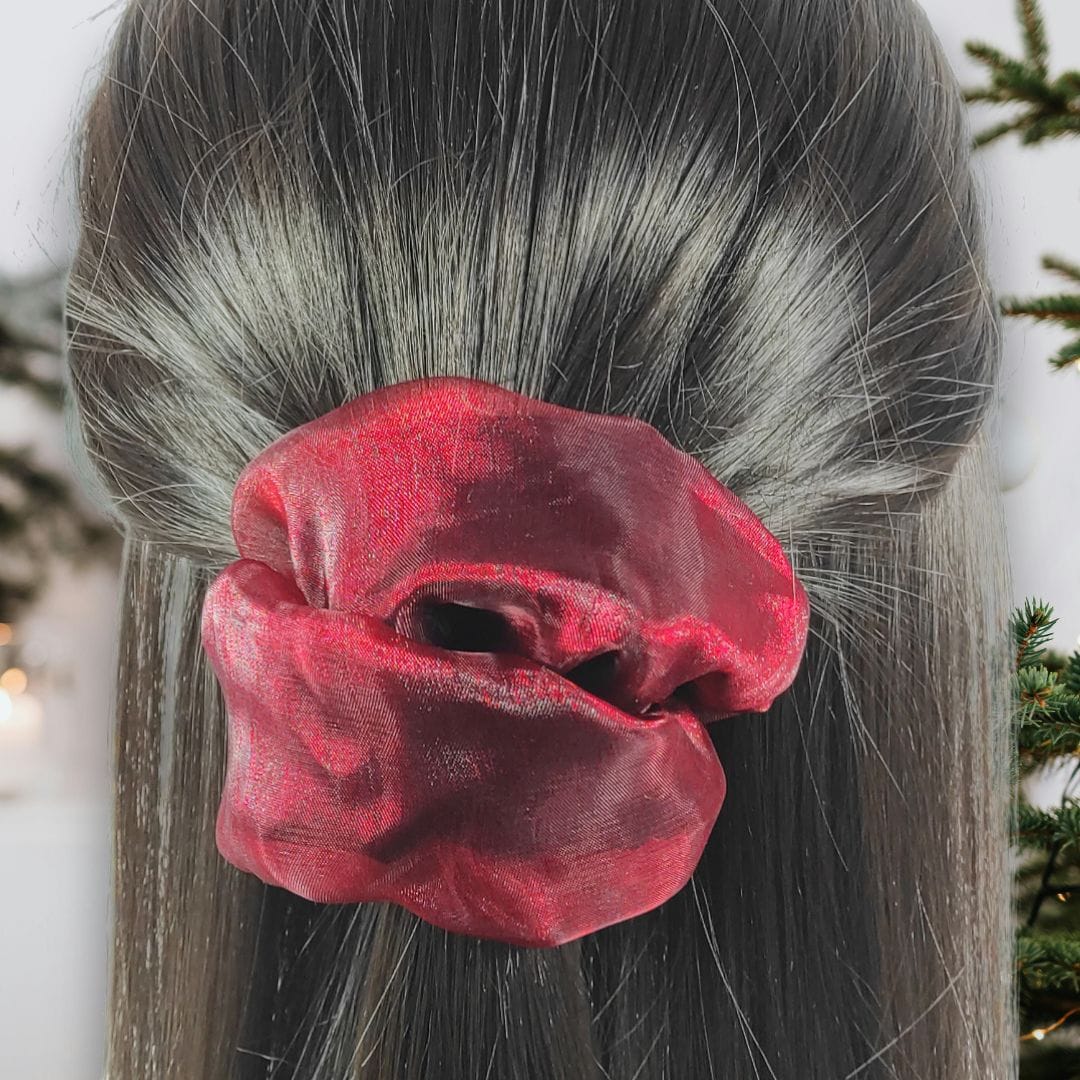 au-bonheur-de-petite-fleur-chouchou-coton-bio-rouge-noir-fait-main image 2