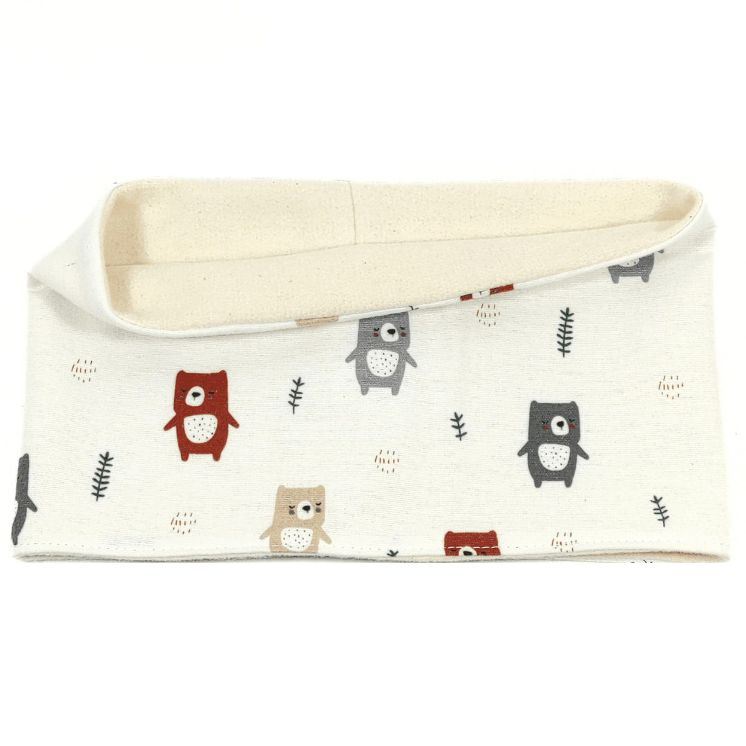 au-bonheur-de-petite-fleur-snood-enfant-ours-coton-bio-cru image 1