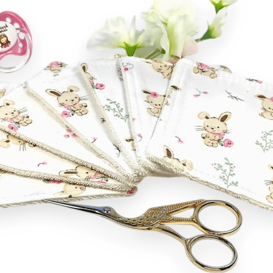 au-bonheur-de-petite-fleur-lingettes-b-b-coton-bio-lot-7-adorable-lapin image 2