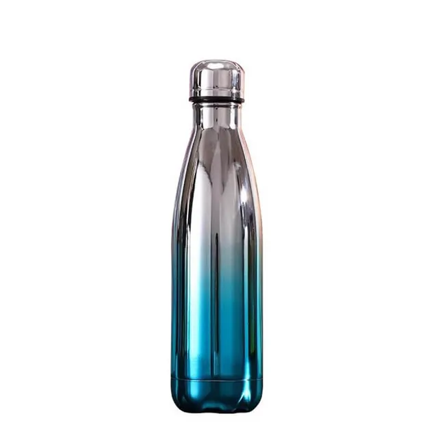 hilloo-bouteille-inox-500-ml-argent-bleu-isotherme-sans-bpa image 1