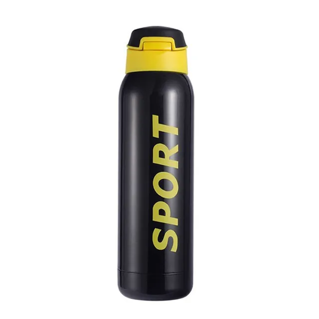 hilloo-gourdes-inox-sport-gourde-inox-noire-jaune-500-ml image 1