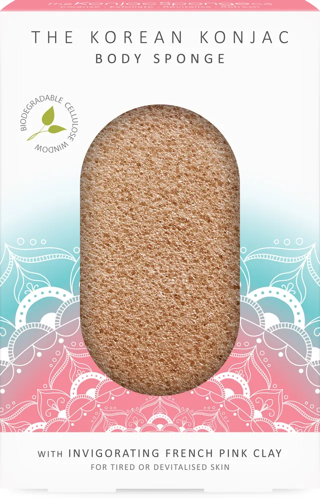 konjac-sponge-company-mandala-pink-clay-ponge-corps-sensible image 1