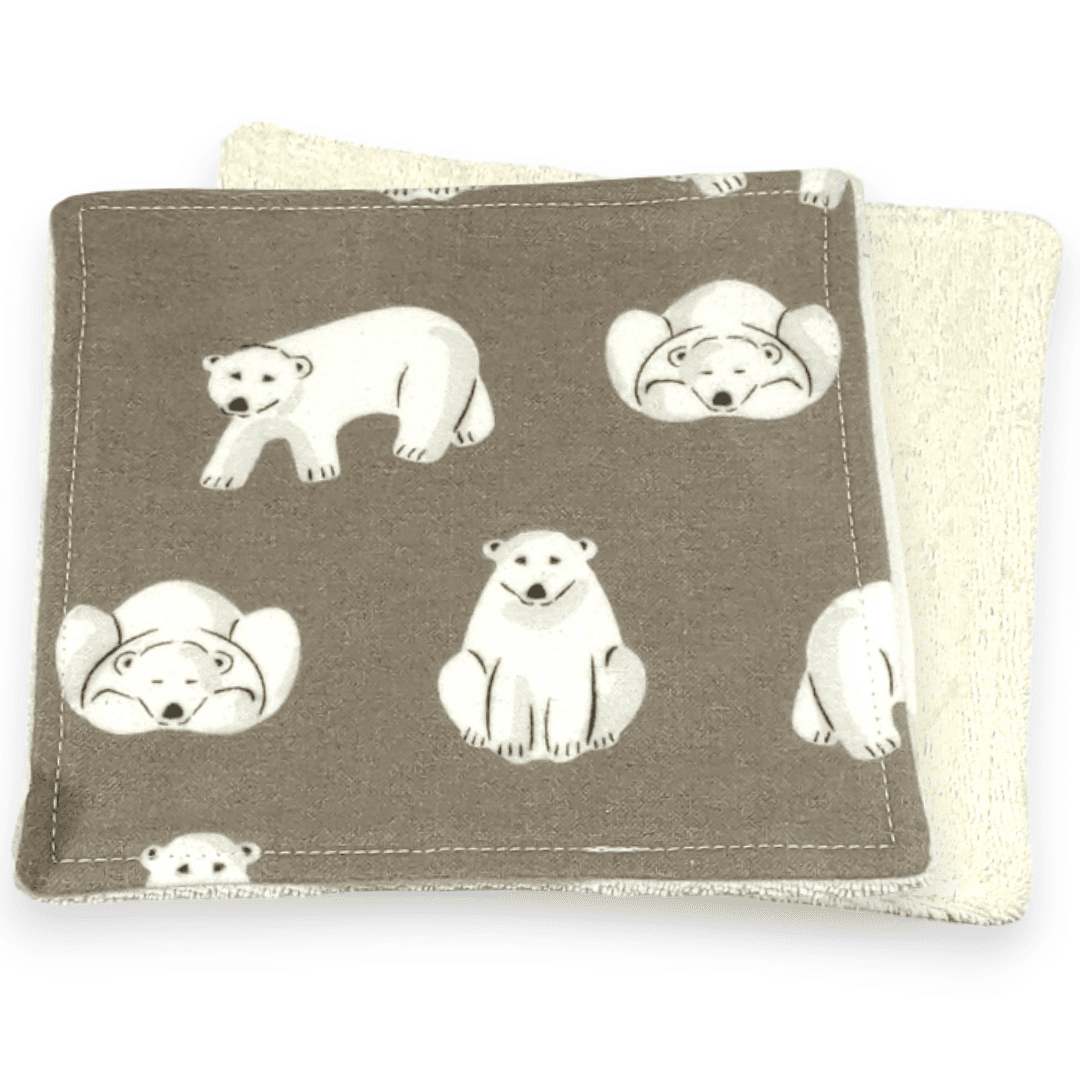 au-bonheur-de-petite-fleur-lingettes-b-b-ours-polaire-15-15-coton-bio image 1