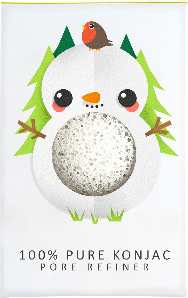 konjac-sponge-company-mini-pore-refiner-ponge-visage-bonhomme-neige image 1