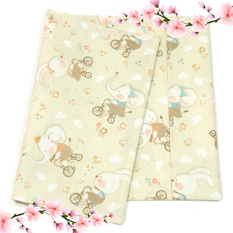 au-bonheur-de-petite-fleur-prot-ge-cahier-oursons-v-lo-17x22-cm-coton-bio image 1