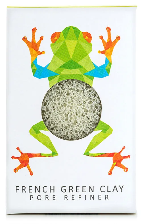 konjac-sponge-company-mini-pore-refiner-ponge-visage-grenouille-argile image 1