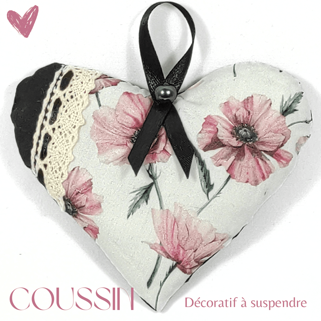 au-bonheur-de-petite-fleur-c-ur-noir-rose-coussin-d-co-coton-11cm image 4