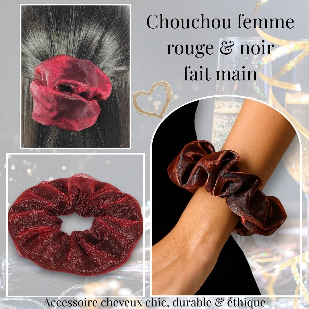 au-bonheur-de-petite-fleur-chouchou-coton-bio-rouge-noir-fait-main image 4