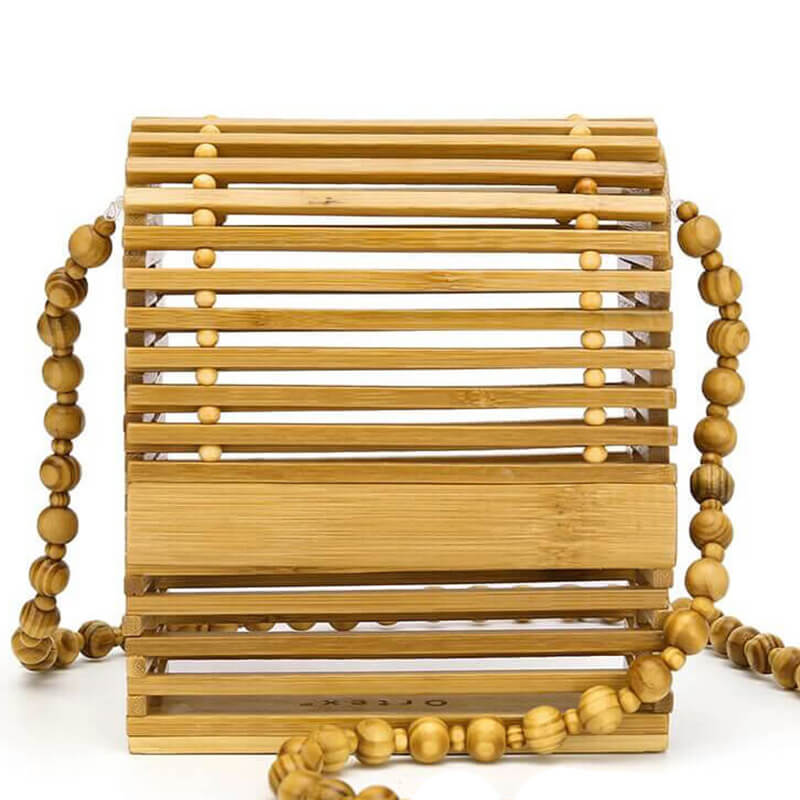hilloo-sac-coffre-bambou-naturel-bandouli-re-perle image 1