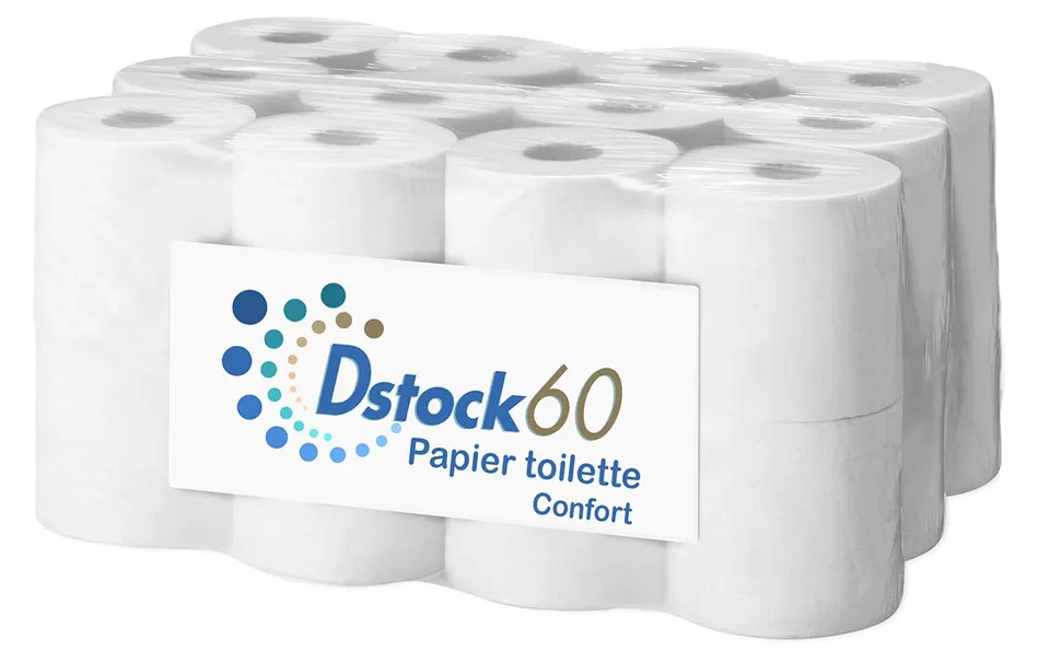 dstock60-papier-toilette-blanc-2-plis-24-rouleaux-400-feuilles image 1