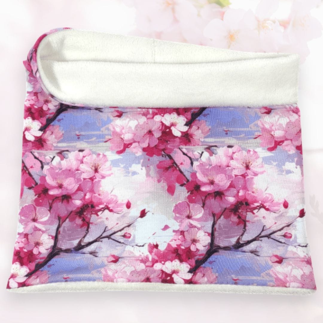 au-bonheur-de-petite-fleur-snood-femme-polaire-fleurs-de-cerisier-oeko-tex image 1
