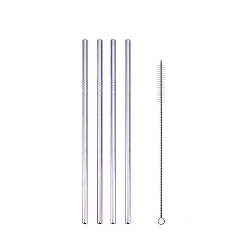 hilloo-pailles-inox-droites-argent-lot-de-4-goupillon image 1