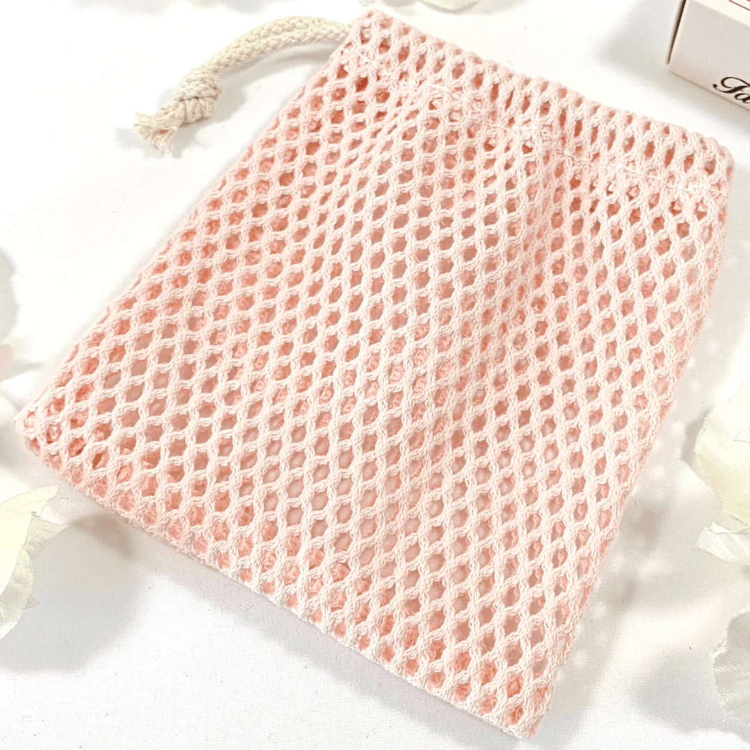 au-bonheur-de-petite-fleur-filet-savon-rose-coton-bio-gots image 1