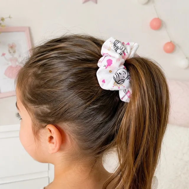 au-bonheur-de-petite-fleur-chouchou-enfant-princesse-coton-blanc-rose image 1