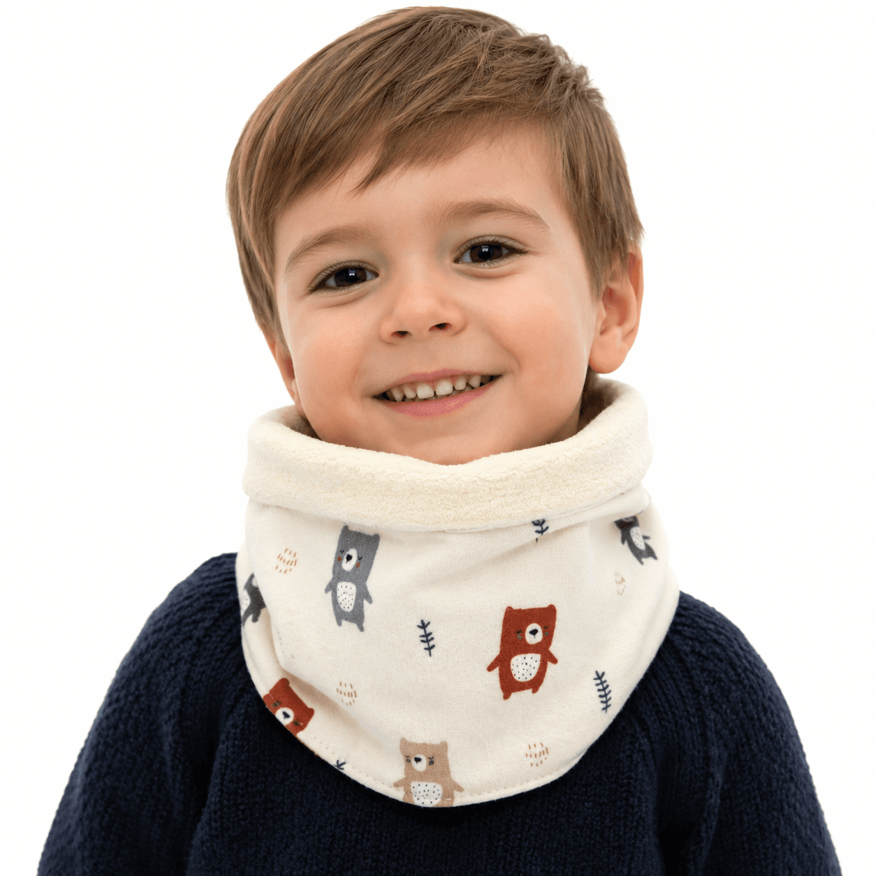au-bonheur-de-petite-fleur-snood-enfant-ours-coton-bio-cru image 3